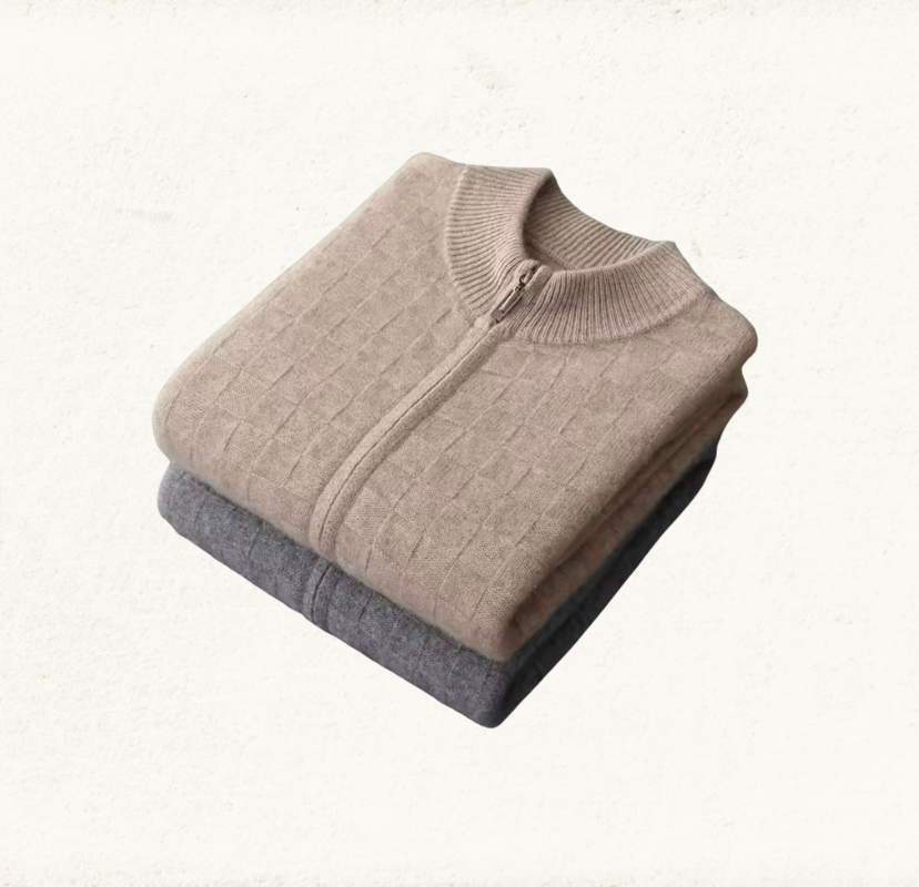 Cashmere Knitted Zipper Sweater